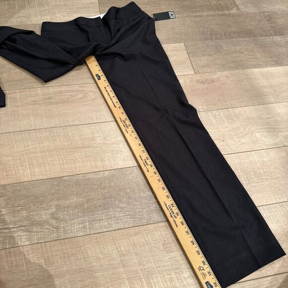 LIZ CLAIBORNE WOMENS AUDRA 10 LONG PANTS CHARCOAL HEATHER STRAIGHT LEG - Picture 3 of 12